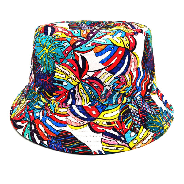 Wholesale Floral Double Sided Bucket Hat Sun Protection Casual Beach Hat