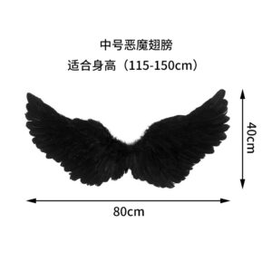 Medium black angel wings
