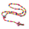 oly-7bdd6075b3fa9a297b6a9bde960ea1e2 Wholesale Cartoon Cross Rosary Necklace for Kids Handmade Plastic Resin Jewelry Accessory Gift