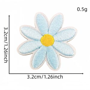 Light blue medium-sized floral fabric patch #5