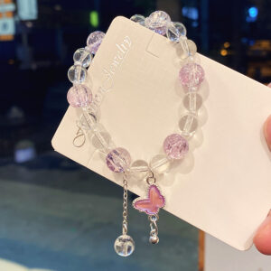 Purple butterfly ice transparent bracelet (bag)