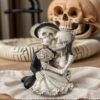 Wholesale White Resin Skull Couple Ornament Halloween Home Decor Gift