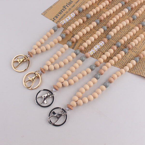 Wholesale Beaded Silicone Lanyard Necklace Silver Ball Chain Fashion Accessory