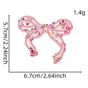 Bow floral cloth patch 4#Powder