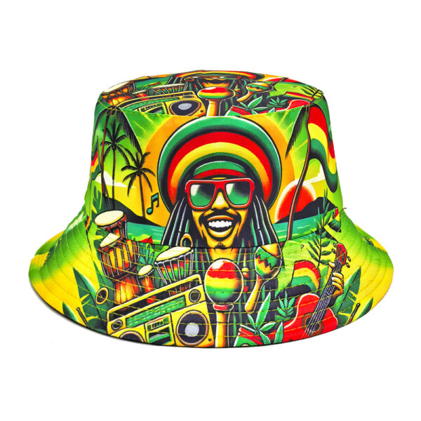 Wholesale Fashion Ethnic Pattern Double Sided Bucket Hat for Outdoor Sun Protection