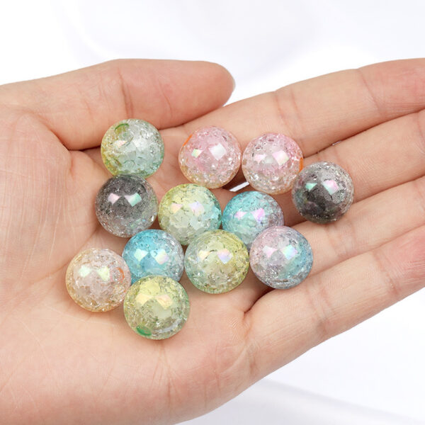 oly-7c3382db45ab3d81068339c9f15f4030 Wholesale Boutique Acrylic Starry Sky Crack Beads Half Hole 16mm for DIY Jewelry Hair Accessory Gift