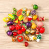Wholesale Trendy Faux Fruit Vegetable Pendant Charms 5 Pack Zinc Alloy DIY Jewelry Accessories in Purple Radish