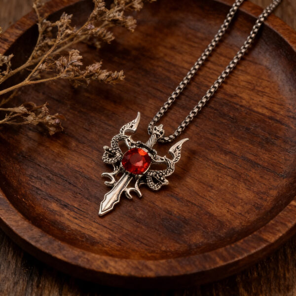 oly-7c371f6c65b3b6db68c1c30a2fdfed97 Wholesale Vintage Double Dragon Cross Necklace, Fashion Jewelry Accessory for Gift and Boutique Resale