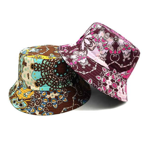oly-7c76791c5dd9dd234da253961079400e Wholesale Geometric Printed Double Sided Bucket Hat Trendy Sun Protective Casual Women's Hat Gift Boutique