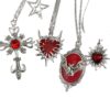 Wholesale Zinc Alloy Vintage Cross Pendant Necklace Set Gothic Dark Fashion Jewelry Accessory for Everyday Wear