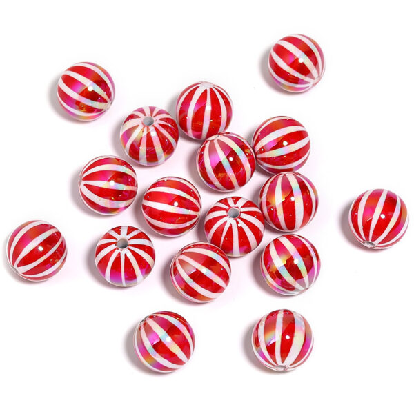 oly-7c927fb6200c21855f1d297b3a07b745 Wholesale Christmas Red Striped Pumpkin Acrylic Beads DIY Phone Accessory for Jewelry Making