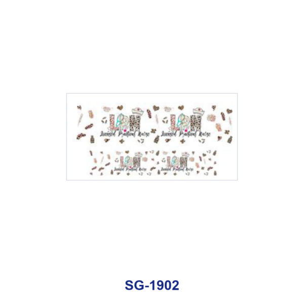 oly-7c9d96958f6a7914b63e142367521ce0 Wholesale 8pcs Nurse Element, Letter Quote Sports Team Logo Pattern 3oz Cup Stickers Wrap OLY Exclusive