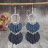 oly-7ca9a5d5b53958a068defd86ae003fb3 Wholesale Retro Denim Style Leather Leaf Fringe Earrings - Fashion Accessory for Boutique Resale