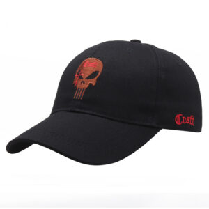 Wholesale Stylish Skull Print Baseball Cap Black Cotton Casual Outdoor Sports Hat Fashion Accessory
