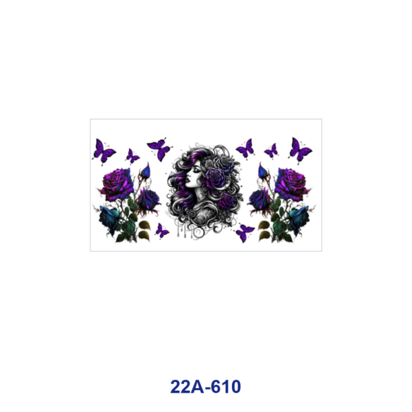 oly-7ce2b287c9fdfa90f73bfbae62e890b2 Wholesale 5pcs Sketch Art Lady Portrait Rose Sunflower Butterfly Star Checker Border Mixed Decor Prints 16oz Cup UV DTF Wraps
