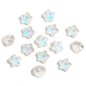 Four-hole beads-aurora white / 12mm
