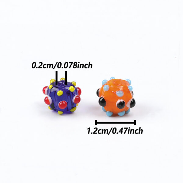 Wholesale Stylish Sea Urchin Design Glass Beads 12mm Mixed Colors for DIY Jewelry Gift and Everyday Wear