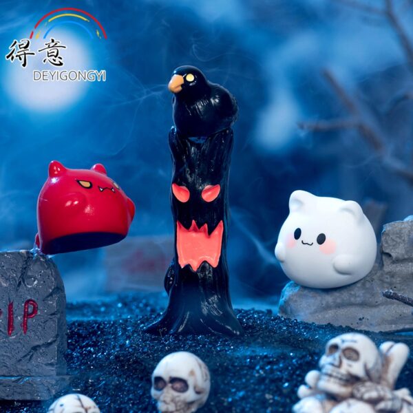 Wholesale Halloween Resin Crow Demon Figurine Desktop Decoration Spooky Home Decor Gift