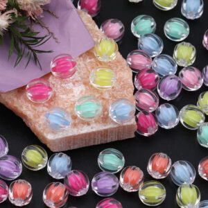 Wholesale Transparent Pumpkin Acrylic Beads with Inner Color for Jewelry Making DIY Crafts