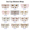 Wholesale 8pcs Mixed Mother's Day Mom Rose Butterfly Print 3oz Cup Stickers Wrap