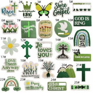 Green cartoon cloth stickers set of 25 pieces