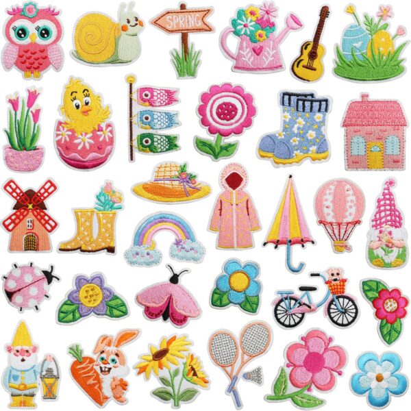 oly-7d1dd1f38d60e0683dde0a9fe059ba50 Wholesale Spring Blossom Chick Embroidered Patch Polyester Thread Fashion Accessory for Clothing