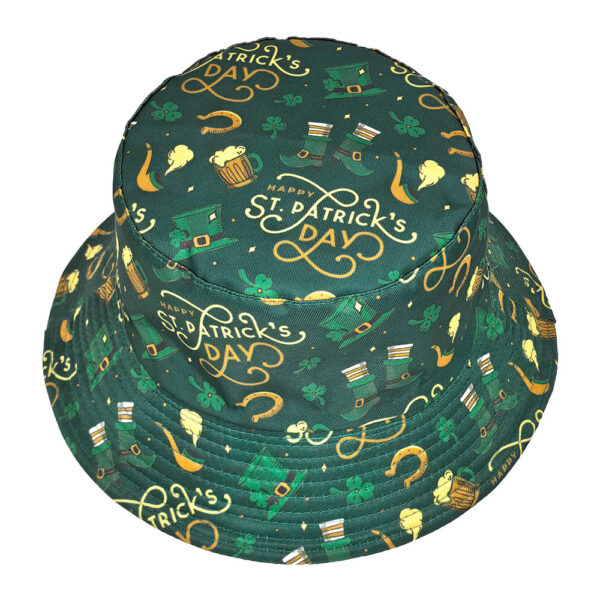 Wholesale Clover Print Bucket Hat Double Sided Sun Protection Hat for Women Casual Outdoor Travel