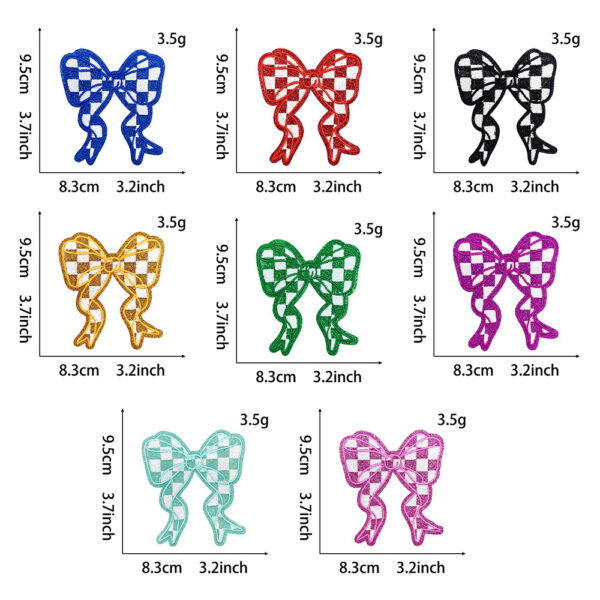 oly-7d3f356154b2040cf7156934bb04f5fd Wholesale Plaid Bow Embroidered Iron-On Patch for DIY Clothing Decorative Fashion Accessory Party Gift