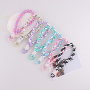 Wholesale Stylish Silicone Beige Phone Lanyard Key Ring with Spring Coil for Everyday Resale