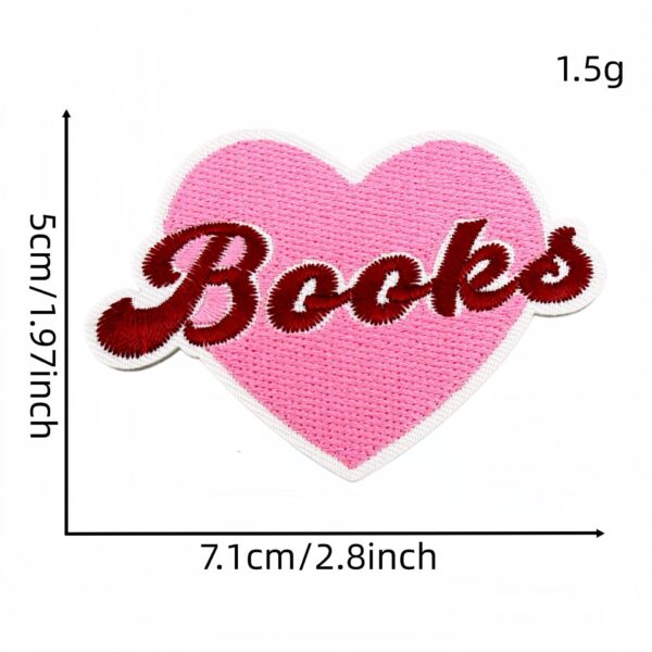 Wholesale Polyester Embroidered Book Patches Pink English Slogan Decorative Set 23pcs Boutique Craft Supply