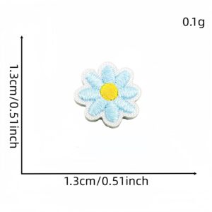 Light blue small floral fabric patch #6