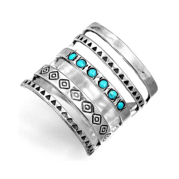 oly-7d62a4e5c9a7fcdfb2f58c8adfc6f577 Wholesale Bohemian Carved Ring Hollow Turquoise Plated Alloy Jewelry Accessory Gift Wedding Boutique Resale