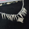 Wholesale Punk Star Pendant Necklace Silver Zinc Alloy Spiked Fringe Choker Trendy Jewelry Accessory for Casual or Gift Use
