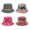 Wholesale Chic Reversible Bucket Hat with Eye Print Sun Protection Fashion Accessory