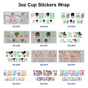 oly-7d749dba44aa75bdcd94320c0e7319c1 Wholesale 8pcs Vintage Era Trendy Letter Graphic 3oz Cup Stickers Wrap OLY Exclusive