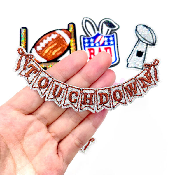Wholesale Football Theme Embroidered Patch DIY Iron-On Badge for Shoes Hats Gift Craft Supply