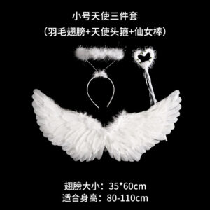 Small white angel three-piece set