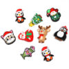 Wholesale Silicone Christmas Croc Shoe Charms Festive Elk Design Electroplated Finish DIY Jewelry Accessory for Gift or Boutique Resale