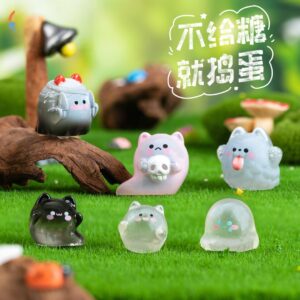 oly-7d9134ce2f8043ff632f8a1ca497caac Wholesale Resin Glow-in-the-Dark Little Ghost Ornament Halloween Car Desk Decorative Accessory