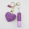 Wholesale Zinc Alloy Rhinestone Heart 5ml Perfume Keychain Bottle Bag Charm Accessory