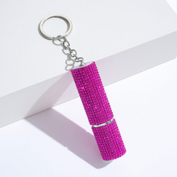 oly-7da652467b8628dfe76df9433db7017a Wholesale Metal Red Rhinestone Perfume Refill Bottle Keychain Fashion Accessory Gift for Women