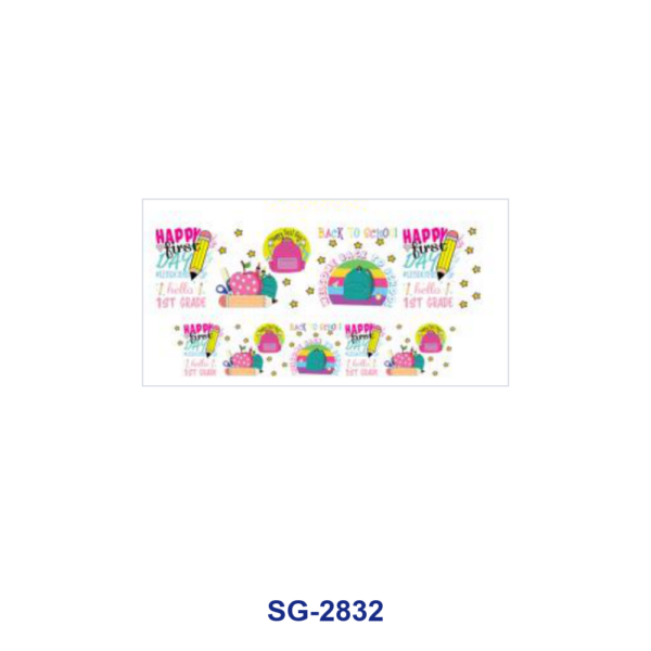 oly-7db8423205a940ee8f7252e0ce96d350 Wholesale 8pcs Back To School Stationery Print 3oz Cup Stickers Wrap OLY Exclusive