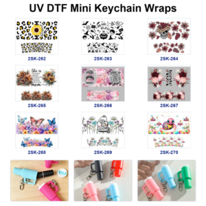 Wholesale 8pcs Vintage Floral Mini Cup Keychain Sticker