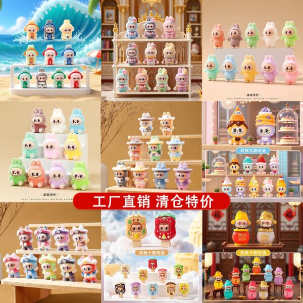 Wholesale Trendy Resin Bunny Figurine Set 10 Styles DIY Craft Accessory Desktop Decoration Gift