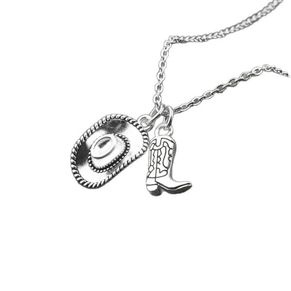 Wholesale Western Cowboy Boot Pendant Necklace Fashion Jewelry Accessory for Trendy Gift Boutique Resale