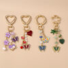 Wholesale Purple Butterfly Heart Keychain Zinc Alloy Wedding Gift Key Ring Decorative Accessory