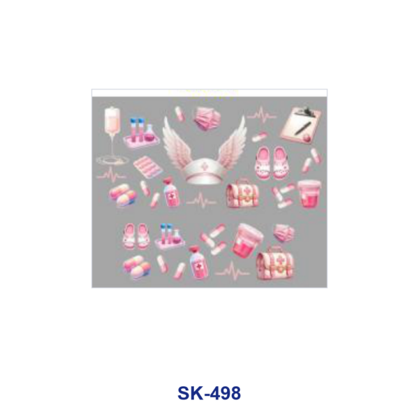 Wholesale 8pcs Maternal Theme Heart Donut Bear Truck Nurse Floral Decor Mini Cup Keychain Sticker