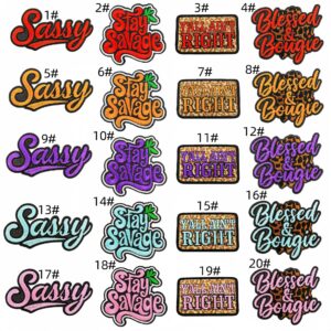 English slogan cloth stickers set of 20 pieces