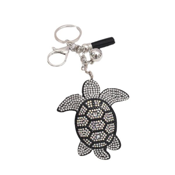 Wholesale Turtle Rhinestone Tassel Keychain Zinc Alloy Fashion Bag Charm Decorative Gift