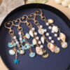 Wholesale Beach Theme Keychain Zinc Alloy Octopus Shell Starfish Charm for Bag Decoration